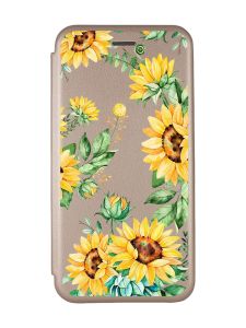 Чохол-книжка з малюнком для Samsung Galaxy A10 (2019)/A105 Золотий :: Соняхи (принт 288)