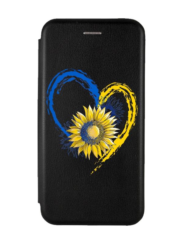 Чохол-книжка з малюнком для Samsung Galaxy A02/A022 (2021) Чорний :: Серце з соняхом (принт 260)