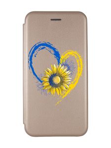 Чохол-книжка з малюнком для Samsung Galaxy A32 Золотий :: Серце з соняхом (принт 260)