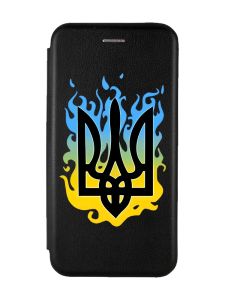 Чохол-книжка з малюнком для Samsung Galaxy A03 Сore/ A032 Чорний :: Тризуб Полум'я (принт 257)