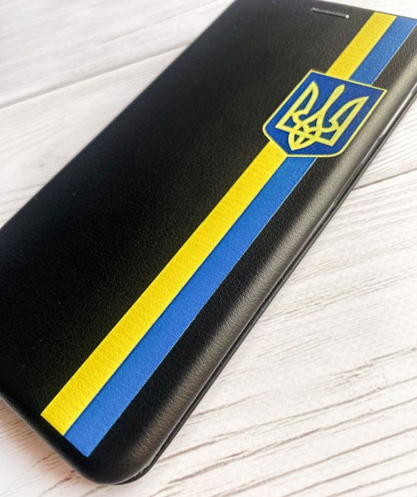 Чохол-книжка з малюнком для Samsung Galaxy A50 (2019) A505/A30s Чорний; Стрічка Україна (принт 253)
