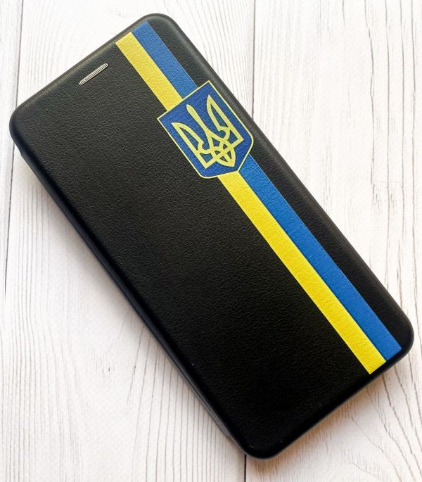 Чохол-книжка з малюнком для Samsung Galaxy J2 Pro (2018) J250 Чорний; Стрічка Україна (принт 253)