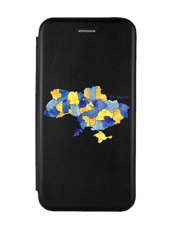 Чохол-книжка з малюнком для Samsung Galaxy A32 5G Чорний :: Карта України (принт 261)