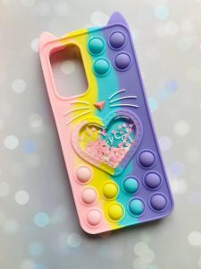 Чохол Поп-Іт Pop It для Samsung A23 Поп іт Котик із серцем троянд.-фіол