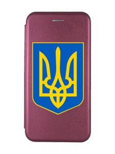 Чохол-книжка з малюнком для Xiaomi Redmi Note 4/ Note 4X Бордовий :: Тризуб Україна (принт 256)