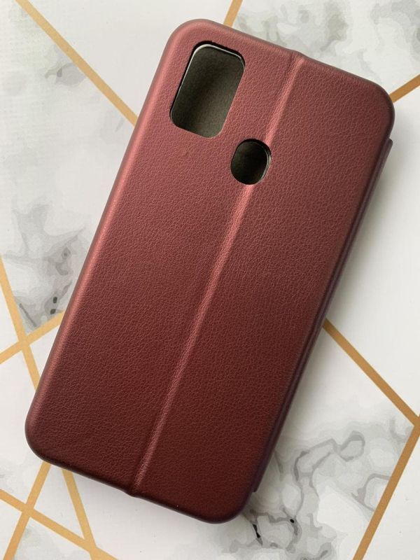 Чохол-книжка з малюнком на Samsung Galaxy M30s / М21 Бордовий :: Тризуб Україна (принт 256)