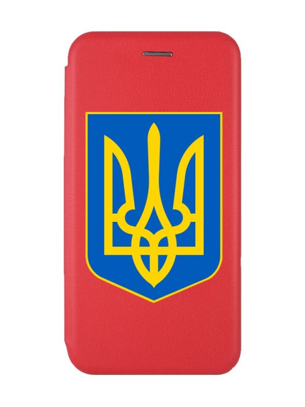 Чохол-книжка з малюнком для Samsung Galaxy A32 Червоний :: Тризуб Україна (принт 256)