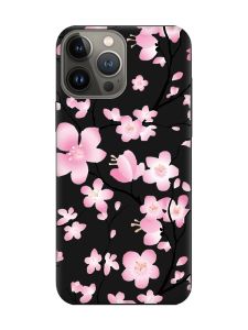 Матовий чорний чохол на Apple iPhone 13 Pro :: Квітуча сакура (принт 282)