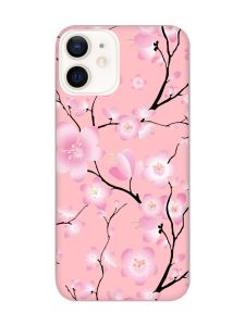 Матовий рожевий чохол на Apple iPhone 12 / 12 Pro (6.1) :: Квітуча сакура (принт 282)