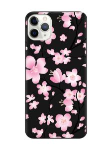 Матовий чорний чохол на iPhone 11 Pro Max (6.5) :: Квітуча сакура (принт 282)