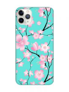 Матовий бірюзовий чохол на iPhone 11 Pro Max (6.5) :: Квітуча сакура (принт 282)