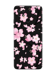 Матовий чорний чохол на Xiaomi Redmi 10C :: Квітуча сакура (принт 282)