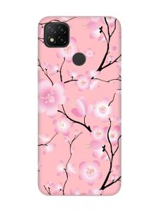 Матовий рожевий чохол на Xiaomi Redmi 9C/10A :: Квітуча сакура (принт 282)