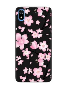 Матовий чорний чохол на Xiaomi Redmi 7A :: Квітуча сакура (принт 282)