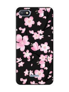 Матовий чорний чохол на Xiaomi Redmi 6A :: Квітуча сакура (принт 282)