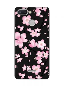 Матовий чорний чохол на Xiaomi Redmi 6 :: Квітуча сакура (принт 282)