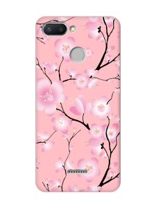 Матовий рожевий чохол на Xiaomi Redmi 6 :: Квітуча сакура (принт 282)