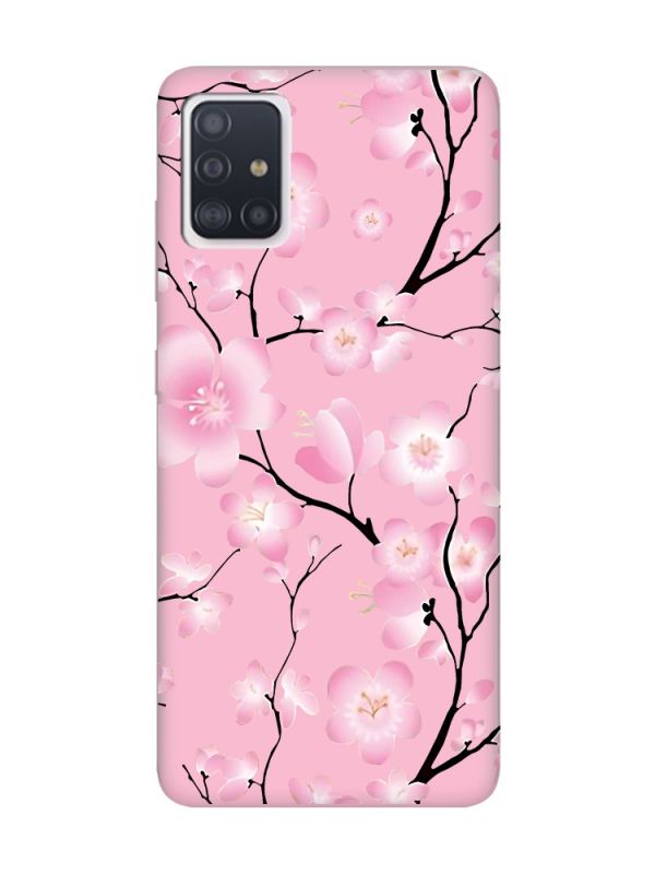 Матовий рожевий чохол на Samsung Galaxy A51 :: Квітуча сакура (принт 282)