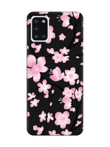 Матовий чорний чохол на Samsung Galaxy A31 :: Квітуча сакура (принт 282)