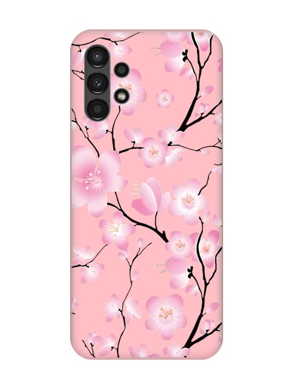 Матовий рожевий чохол на Samsung A13 4G :: Квітуча сакура (принт 282)