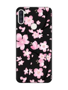 Матовий чорний чохол на Samsung Galaxy A11 :: Квітуча сакура (принт 282)