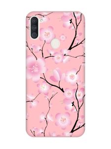 Матовий рожевий чохол на Samsung Galaxy A11 :: Квітуча сакура (принт 282)