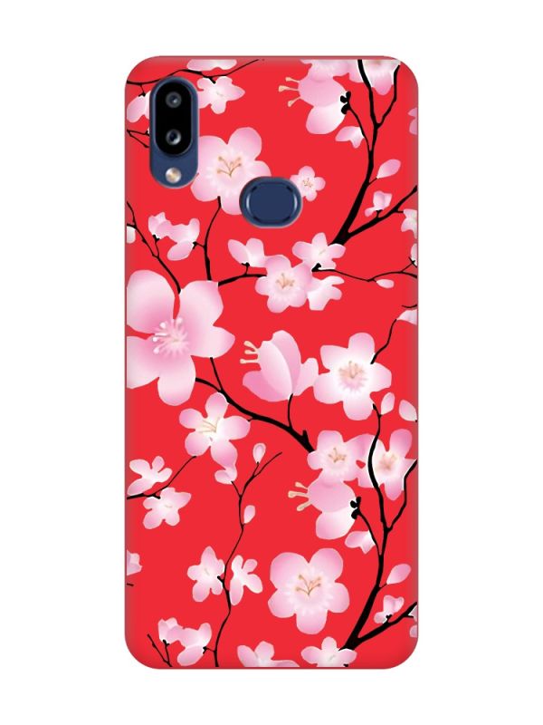Матовий червоний чохол на Samsung Galaxy A10ѕ A107 :: Квітуча сакура (принт 282)
