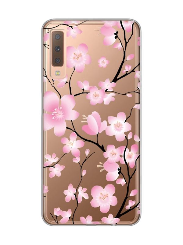 Прозорий чохол на Samsung Galaxy A7(2018) A750 :: Квітуча сакура (принт 282)