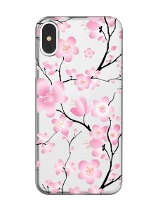 Прозорий чохол на iPhone X / XS :: Квітуча сакура (принт 282)