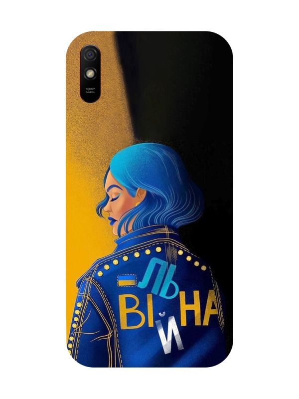 Матовий чохол з червоними боками на Xiaomi Redmi 9A :: Вільна (принт 252)