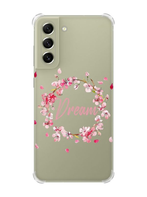 Чохол із потовщеними кутами на Samsung S21 FE :: Віночок з сакури (принт 284)