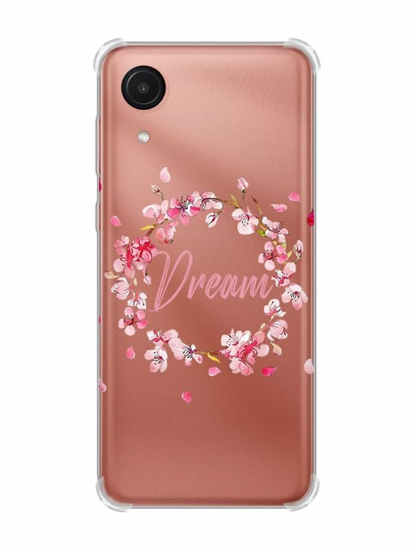 Чохол з потовщеними кутами на Samsung Galaxy A03 Core/A032 :: Віночок з сакури (принт 284)