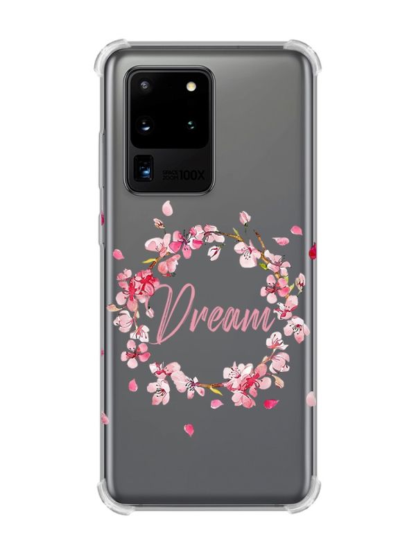 Чохол з потовщеними кутами на Samsung Galaxy S20 Ultra :: Віночок з сакури (принт 284)