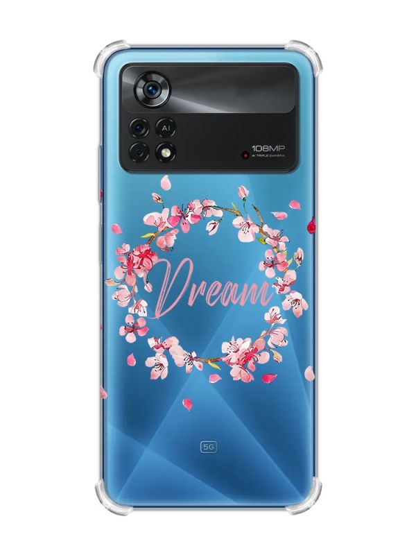Чохол з потовщеними кутами на Xiaomi Poco X4 Pro 5G :: Віночок з сакури (принт 284)