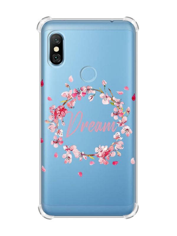 Чохол з потовщеними кутами на Xiaomi Redmi Note 6 Pro :: Віночок з сакури (принт 284)