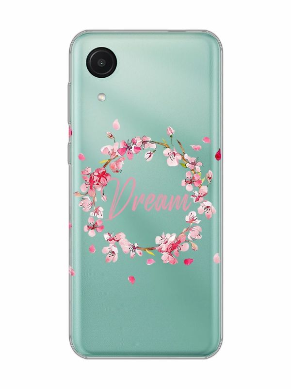 Прозорий чохол на Samsung Galaxy A03 Core / A032 :: Віночок з сакури (принт 284)