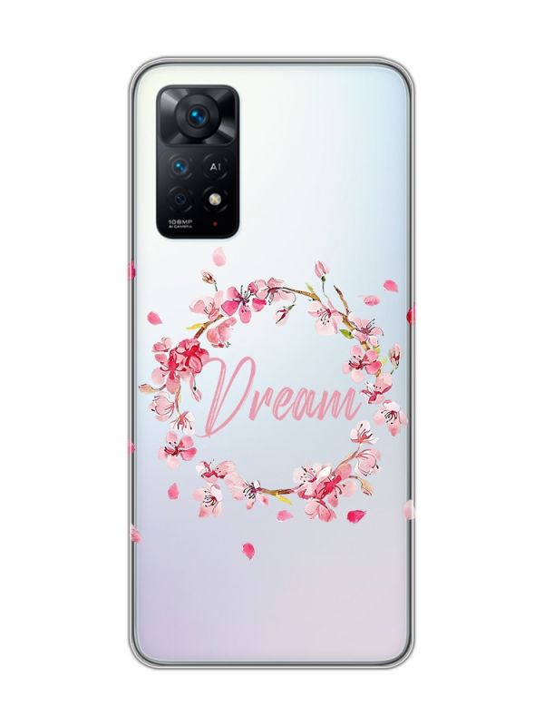 Прозорий чохол на Xiaomi Redmi Note 11 Pro :: Віночок з сакури (принт 284)