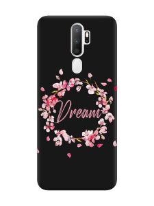 Матовий чорний чохол на Oppo A5 :: Віночок з сакури (принт 284)