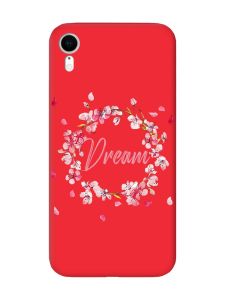 Матовий червоний чохол на Apple iPhone XR :: Віночок з сакури (принт 284)