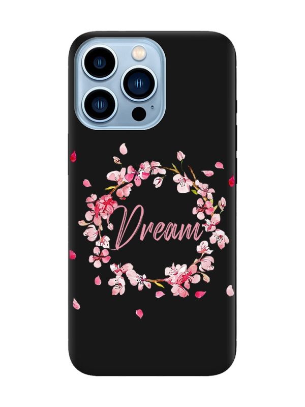 Матовий чорний чохол на Apple iPhone 13 Pro Max :: Віночок з сакури (принт 284)