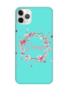 Матовий бірюзовий чохол на iPhone 11 Pro Max (6.5) :: Віночок з сакури (принт 284)