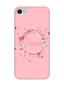 Матовий рожевий чохол на iPhone 7 / 8 :: Віночок з сакури (принт 284)