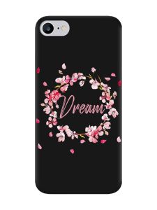 Матовий чорний чохол на iPhone 7 / 8 :: Віночок з сакури (принт 284)