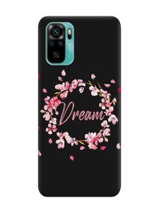 Матовий чорний чохол на Xiaomi Redmi Note 10 / Note 10s :: Віночок з сакури (принт 284)
