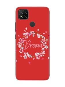 Матовий червоний чохол на Xiaomi Redmi 9C/10A :: Віночок з сакури (принт 284)