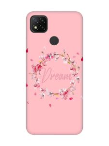 Матовий рожевий чохол на Xiaomi Redmi 9C/10A :: Віночок з сакури (принт 284)