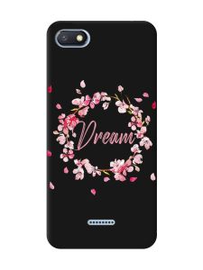 Матовий чорний чохол на Xiaomi Redmi 6A :: Віночок з сакури (принт 284)