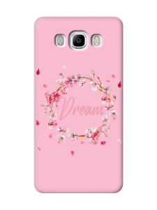 Матовий рожевий чохол на Samsung Galaxy J7(2016) J710 :: Віночок з сакури (принт 284)