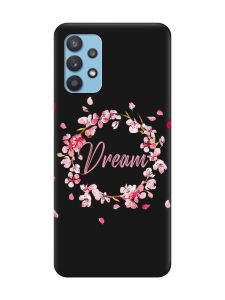Матовий чорний чохол на Samsung Galaxy A32 :: Віночок з сакури (принт 284)