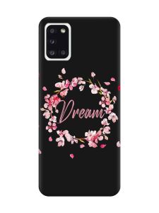 Матовий чорний чохол на Samsung Galaxy A31 :: Віночок з сакури (принт 284)